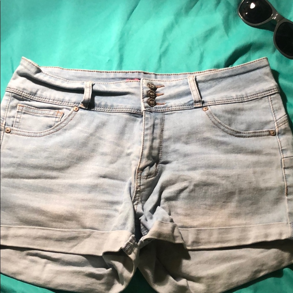 Light blue jean shorts